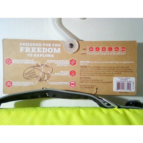 Arcadia Trail High Visibility Flotation Aid Life Jacket Yellow Small Girth18-25" - Picture 4 of 4